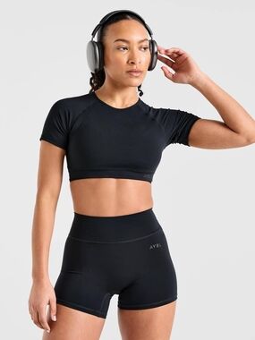 AYBL Black Workout Crop Top